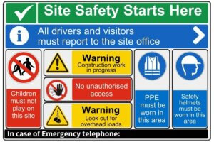 Visual onsite construction site safety board