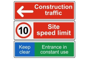 Visual onsite construction warning signs