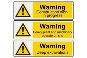 Visual onsite construction warning signs